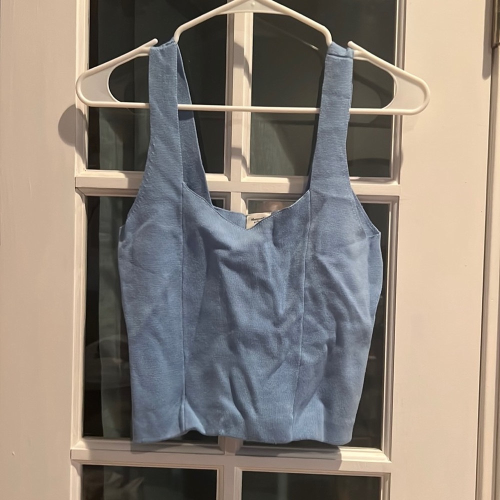 Blue crop top from Abercrombie.